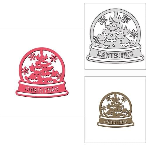 New 2021 Christmas Crystal Ball Snowflake Metal Cutting Dies for DIY Scrapbooking and Card Making Decor Embossing Craft No Stamp