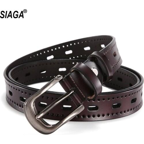 New Brand Name Womens Genuine Leather Belt Female Pin Buckle Metal Fancy Vintage Belts Fashion Design 2.8cm Width 2021 FCO234