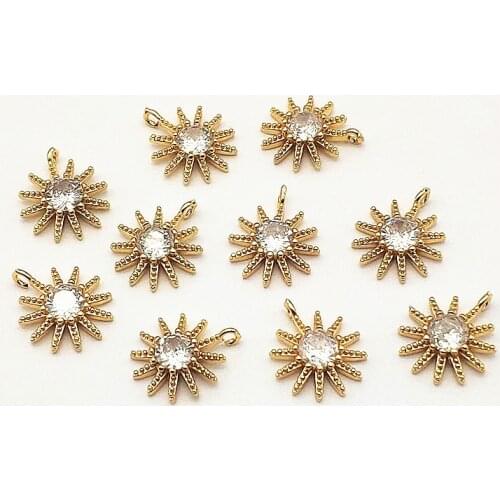 New Arrival! 18x15mm 50pcs Cubic Zirconia Flower Charm for Handmade Necklace Earring DIY Parts,Jewelry Findings & Components