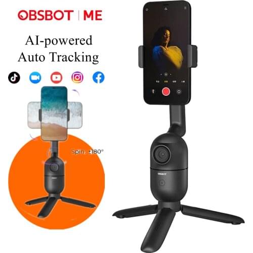 Obsbot Me AI Selfie Mount Gimbal AI Auto-Tracking Phone Mount Phone Tripod Mount for Selfies, Vlogging, Streaming, Video Calls