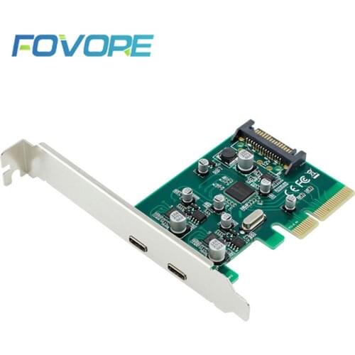 2 ports USB 3.1 Type-C PCI Express expansion Card Add On Card pci-e 4x to USB-C type c USB3.1 Adapter Super Speed 10Gbps