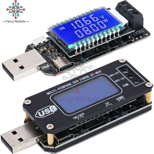 Step Up/Down Buck Boost Converter Power Supply Modul USB Type-C Micro USB Input 5V to 3.3-24V Voltage Current Adjustable Switch