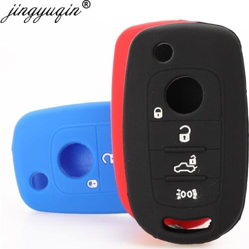 Jingyuqin 30pcs/lot Silicone Key FOB Cover for FIAT TIPO Toro 500X Nuovo Grazie Remote Flip 3 4 button Skin Rubber Case