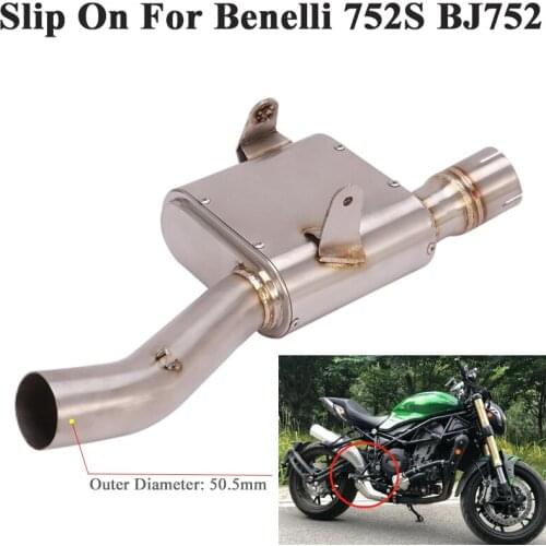 Slip On For Benelli 752S BJ752 Motorcycle Exhaust Escape Modify Connection 51mm Link Pipe Eliminator Enhanced Silencer Cotton