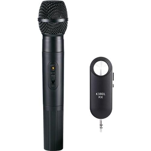 Studio Microphone KTV K380L UHF Metal Hand-Held Wireless Microphone with 3.5mm Miniature Receiver Box Handheld