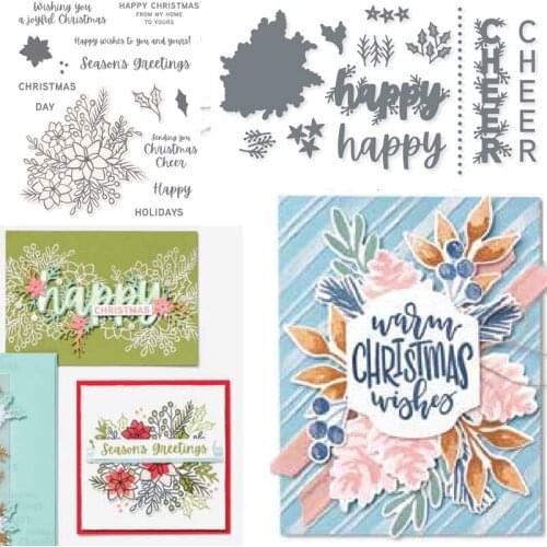 Thanksgiving Stamps and Dies Stencils for Decor New Stamps and Dies 2021 Metal Die Cutters for Scrapbooking Christmas Stamping