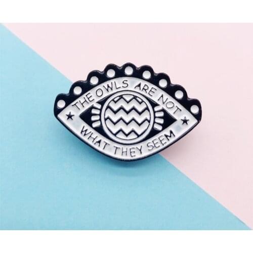 Fun Black Eye Letter Exaggerated Enamel Brooch Alloy Badge Cowboy Clothes Bag Pin Punk Accessories Jewelry Gift For Friends