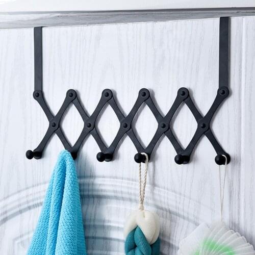 Punch-free Retractable Folding Hanger Stainless Steel Coat Sundries Door Hook Hanging Rack Supplies