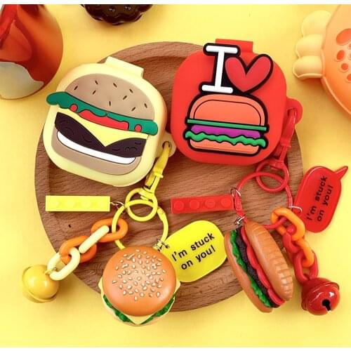 Funny Hamburg Silicone Cover for Samsung Galaxy Buds Live 2020 Case Wireless Bluetooth Earphone Case for Galaxy Buds / Buds Plus