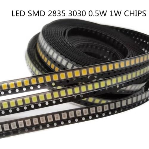 105PCS SMD LED 2835 Chip 0.5W 1W 3V 6V 9V 18V 30 beads light White 4000K120LM 1W Surface Mount PCB LED Light Emitting Diode Lamp