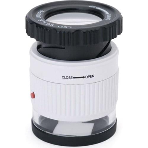 30 Magnification Cylindrical Scale Optical Glass Lens Focusing Magnifier A2UD
