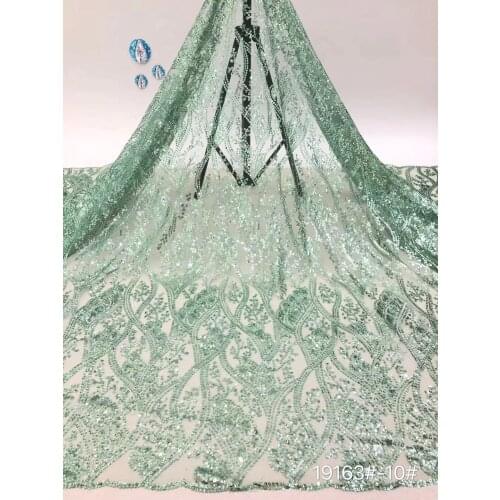 African Mesh Lace Fabric 2021 High Quality Nigeria Wedding Dress Lace Fabric Sequin French Tulle Lace Fabric D41631