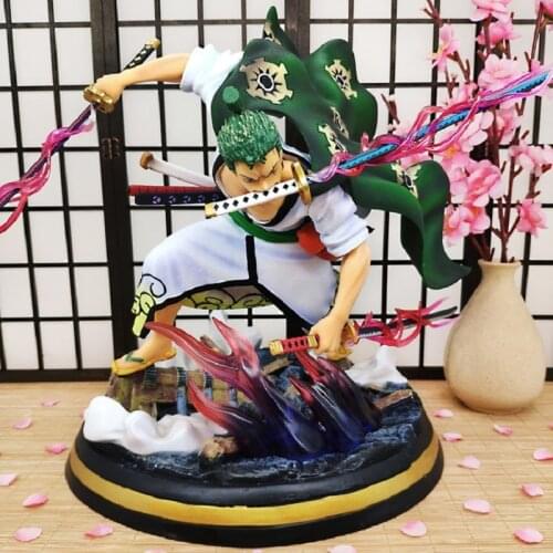 Anime Kimono Roronoa Zoro Battle Ver. GK Statue Three Thousand World Effect Action Figure Xmas gift T30