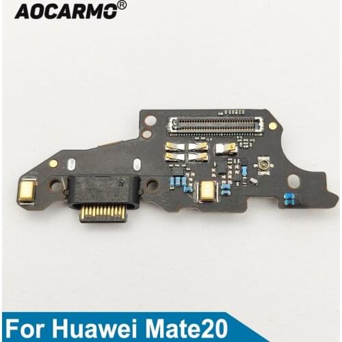 Aocarmo USB Charging Port Charger Dock Connector Mic Microphone Flex Cable Circuit Board For Huawei Mate 20 HMA-AL00
