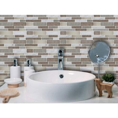 Art3d 10-Sheet 3D Peel and Stick Backsplash Tile,Home Decoration Wall Stickers,12" X 12",Marble Design