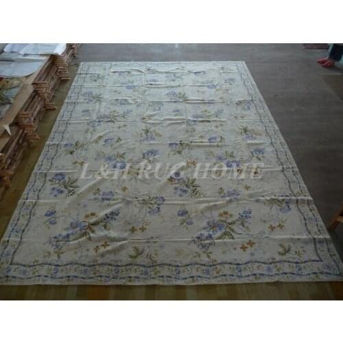 Free shipping 10K 10'X14' needlepoint rugs, 100% New Zealand wool rugs anti-slip