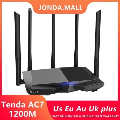 Tenda AC7 wireless wifi Routers 11AC 2.4Ghz/5.0Ghz Wi-fi Repeater 1*WAN+3*LAN 5*6dbi high gain Antennas Smart APP Manage