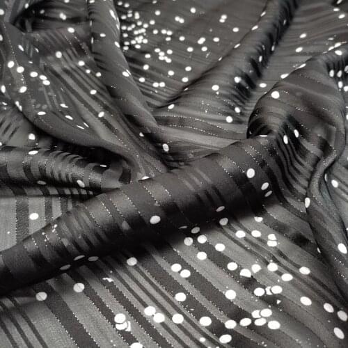 Metallic shiny chiffon silky strips pearly fabric dropping DIY dress blouse fabric