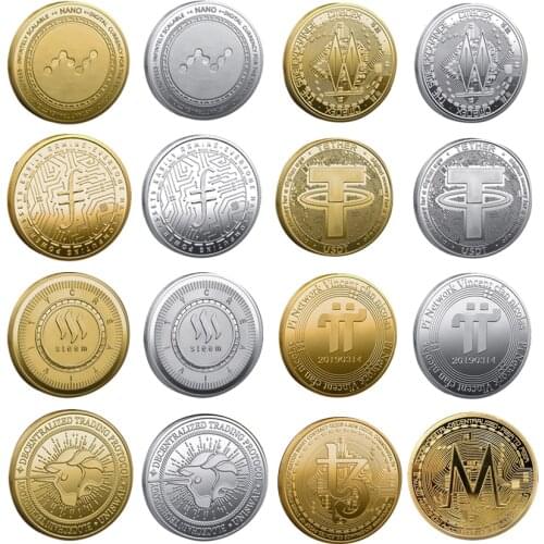 More types gold Plated digital Coin Uniswap Steem Pi Network Cryptocurrency Metal Commemoration Coin Gold or Silver old coins