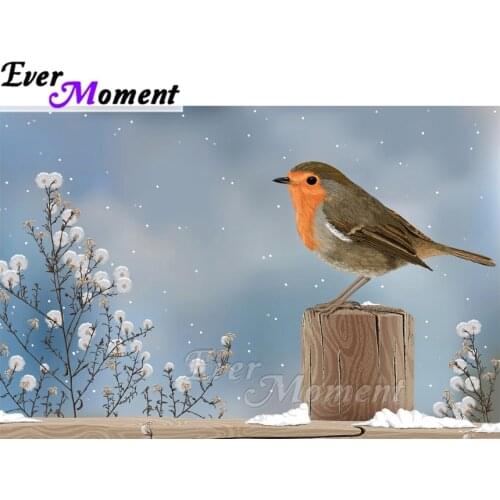 Ever Moment Diamond Painting Bird on Wood Flower Artwork Full Square Drill Handmade Diamond Embroidery Cross Stitch ASF1789