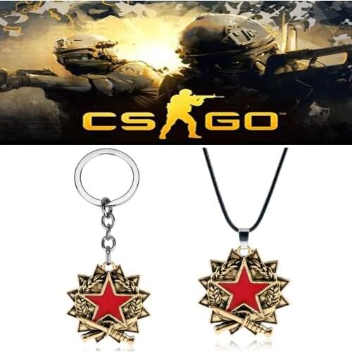 Game CSGO Star Swords Medal Sign Necklace Men Creative Game Over Fans Souvenirs