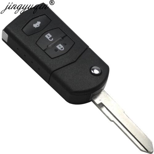 Jingyuqin 2/3 Buttons Key Shell fit for MAZDA 2 3 5 6 RX8 MX5 Flip Remote Case Fob Replacement 3 BTN
