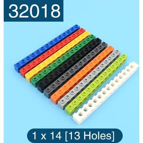 5 pieces of 32018 technology brick with holes 1 x 14[13 hole] accessories toys