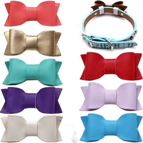 50X Leather Pet Supplies Removable Pet Dog Cat Collar Accessories Dog Puppy Cat Bow Tie Bowties Dog Grooming Products