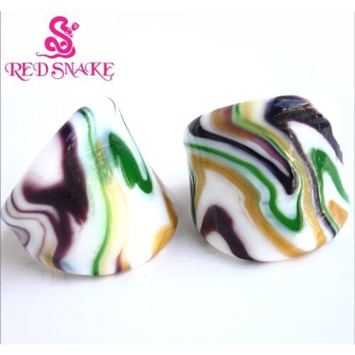 RED SNAKE Fashion Ring Handmade Marble texture feeling Murano Glass Rings