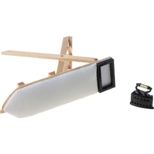 Scale 1: 12 Iron Ironing Board Doll House Furniture Miniature Bedroom Table Mini Dollhouse Decor Children Gift Toy 77HD