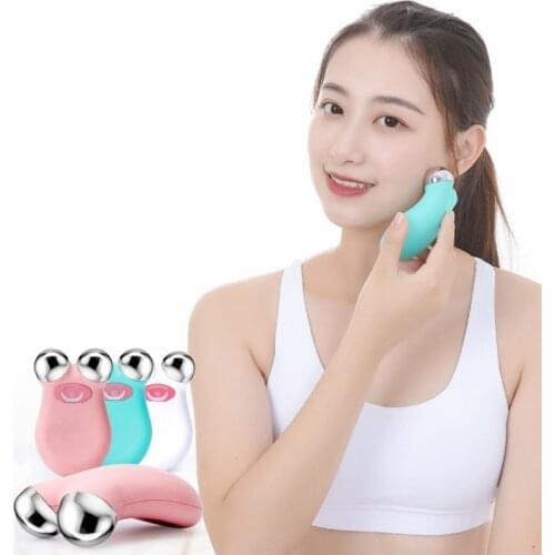 EMS Micro Current Face Lifting Machine Anti Swell Face Thin Massager Anti Cellulite Facial Massage Device Vibration Roller