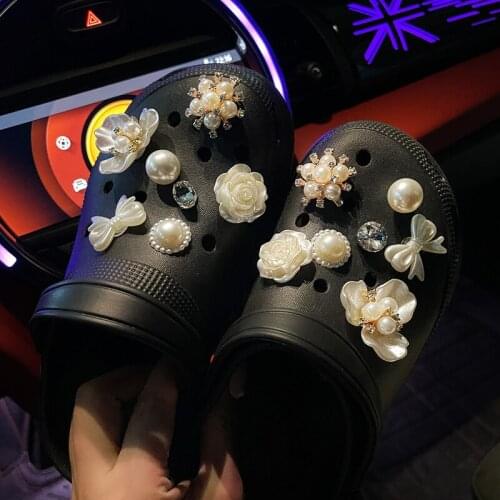 Crocses Shoe Buckle Pearl Flower Drill Garden Shoe Accessories Shoe Flower Croc Accessories Diy Jewelry Decoration