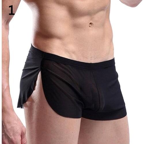 Men\s Fashion Comfortable Transparent Sexy Sports Shorts Boxer Briefs Underwear