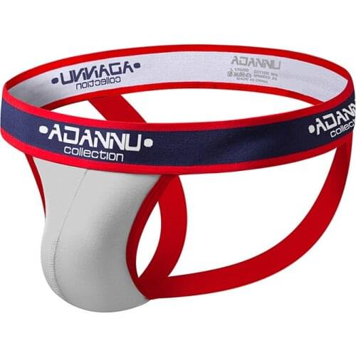 2020 ADANNU Brand Mens Sexy Thongs Briefs Double D G-string Thong Men Tanga Gay Underwear Male Jockstraps Gay Underwear Jocks