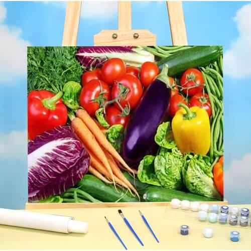 Fruit Painting By Numbers Kit Oil Paints 40*50 Boards By Numbers Wall Paintings For Children Handicraft