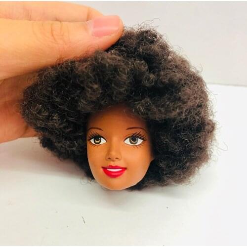 New Fashion Doll Head with Black Brown Hair DIY Accessories For big hair Black head Doll Doll girls