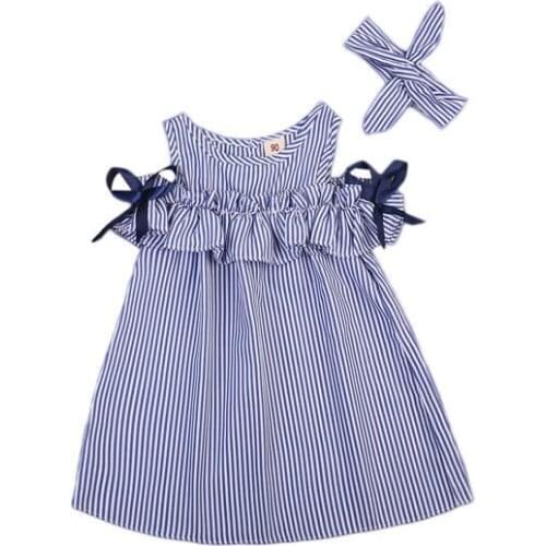New 2020 Princess Baby Girl Kid Off-shoulder Floral Summer Dress Outfit Party Casual Beach Dresses