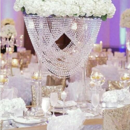 New style Tall Wedding Crystal Table Centerpiece Acrylic Flower Stand Wedding Decoration senyu0773
