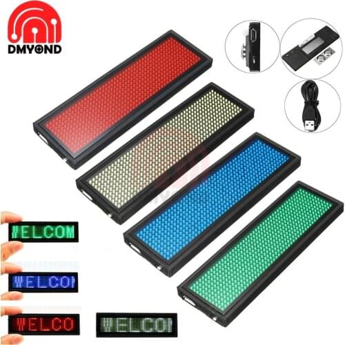 Wholesale LED Mini Digital Display Programmable Rechargeable Scrolling Name Message Tag Badge Sign 15 Display Language For Event
