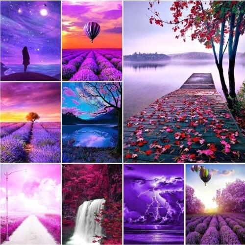 Landscape 5d Diamond Painting DIY Home Decoration Full Square Diamond Painting Sunset Cross Stitch Mosaic Waterfall Crafts Gift