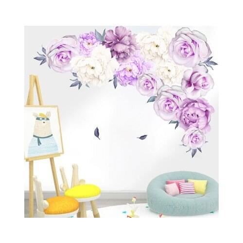 Peony Flower Series Wall Sticker Purple And Elegant Home Decor Sofa Background Wall Pictures Living Room Decor Wall Painting