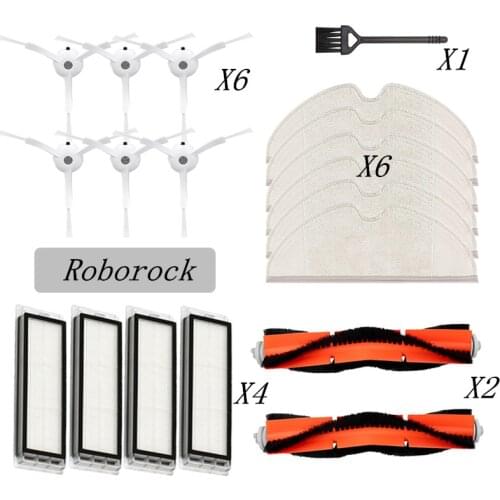 Full Set Accessories Suit for Xiaomi Roborock Series S5 S6 S50 S52 P50 S5 Max S6 Maxv Mi Robot Vacuum Cleaner Hepa Filter Brush