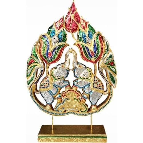 Crafts Creative Modern Hallway Feng Shui Fortune Elephant Lotus Decorations Bodhi Tree