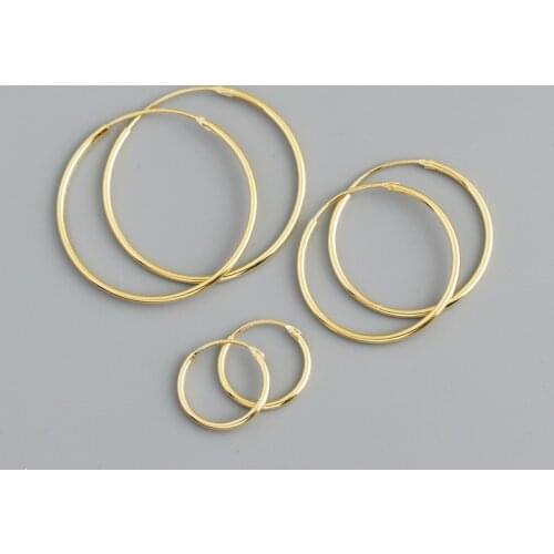 925 Sterling Silver Earring Fashion Simple Round Ear Ring Ear Bone Circle Big earring Sweet Cut Trend Women Boy Girl ear jewelry