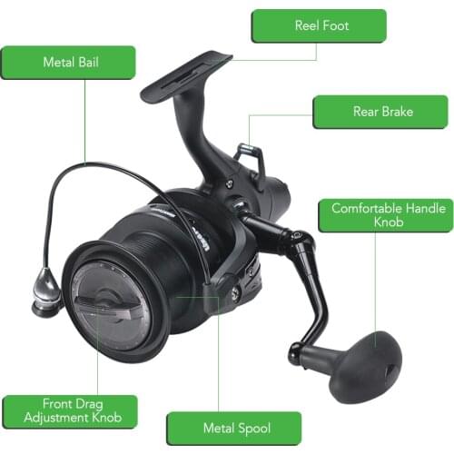 12+1 BB Spinning Reel Front Rear Double Drag Carp Spinning Fishing Reel Left Right Interchangeable For Saltwater Freshwater Reel