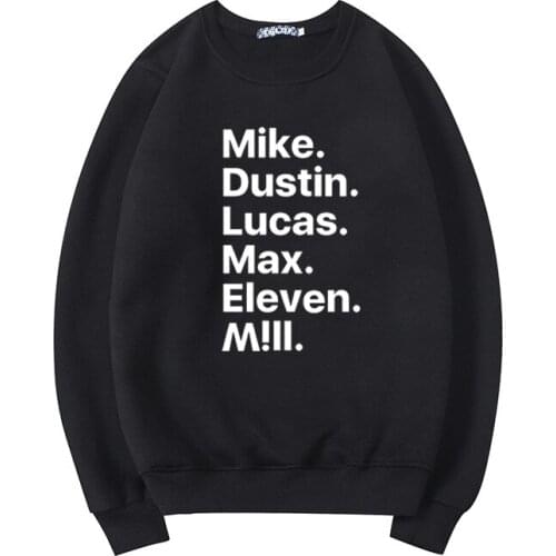 Mens Hoodie US TV Series Stranger Things Sweatshirts Harajuku Fleece Hooded Funny 90s Loose Plus Size Thicken Warm Pullover