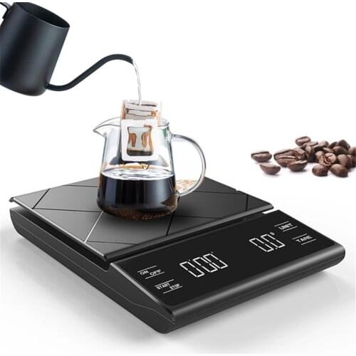 USB Charge Electronic Coffee Scale Digital Balance Weighting Scale with Timer Smart Kitchen Scale Measuring Tools LED Display