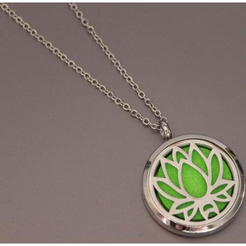 1pc Lotus Flower Perfume Box Stainless Steel Necklace Laser Personalized Name Custom Jewelry Pendants Necklaces Women Men Gift