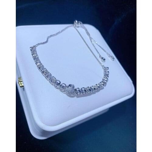 1Pcs Gold Silver Color CZ Adjust Link Chain Bracelet