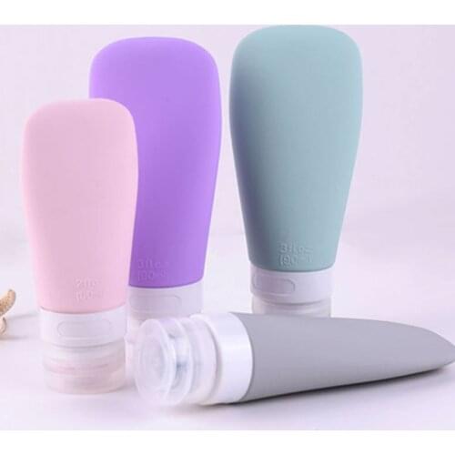 4Pcs 38/60/90ml Travel Portable Silicone Empty Bottles Leak Proof Squeezable Refillable Tubes Shampoo Lotion Containers